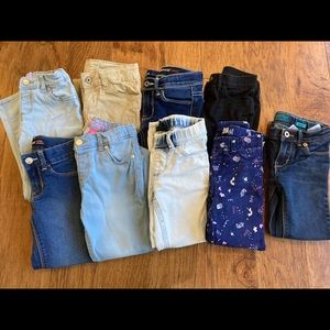 Bundle of nine jeans/pants. Girls size 5T